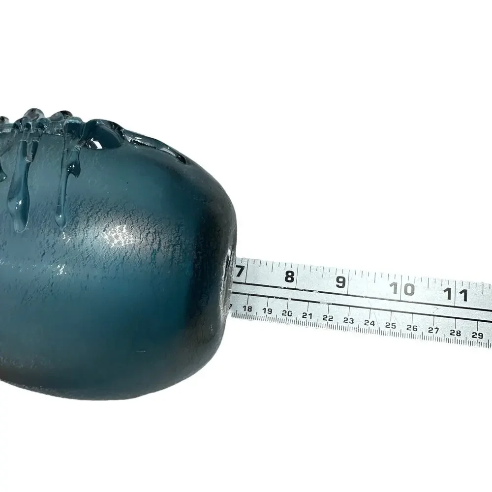 Vintage Buzz Williams Signed Art Glass Hand Blown Vase Blue Subtle Mottled‎ 1983
